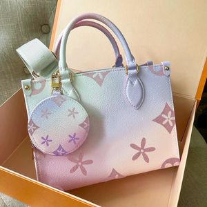 GO TOTES ON THE TOTES TOP高品質のデザイナーハンドバッグ女性レザーブラウンフラワークロスボディショルダーバッグファッションメンズウィークエンダートップハンドルクラッチショッパーDHGATEバッグ