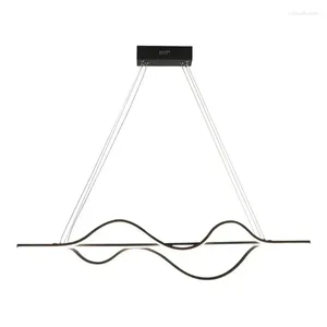 Kroonluchters Nordic Wave Shape LED-hanglamp Woonkamer Eetkamer Eilandtafel Home Decor Hangende ophanging Verlichtingsarmatuur