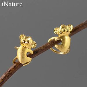 Charm Inature Sterling Sier Cute Koala Clip Brincos para mulheres Ear Cuff Meninas Joias Presentes