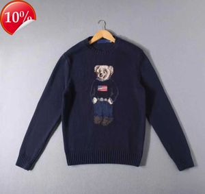 Projektant Rl Men Knits Ralphs Polos Bear Laurens Crewneck Knitted Długie rękaw