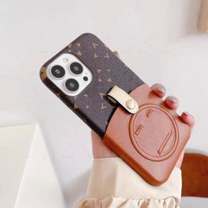 Custodie per telefoni iPhone di lusso 15 14 Pro Max Leather Card L Hi Quality 18 17 16 15pro 14pro 13pro 12 11 Cover con confezione regalo Ragazze Donna