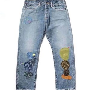 2024 Men's Jeans Hip Hop Patchwork Fashion Straight Washed Pants Denim Streetwear Trousers