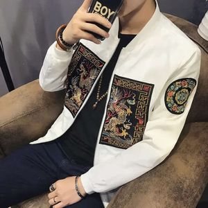 Primavera homens jaqueta bomber 2017 nova moda chinês longo pao jaquetas homens fino ajuste manga longa casacos casuais blusão 5xl-m 53 165