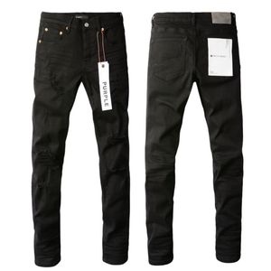 Lila jeans denim byxor mens designer män svarta byxor avancerad rippad kvalitet rak design retro streetwear casual sweatpants p bekväm