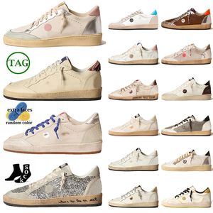 Sneakers Ball Star Luksusowe designerskie buty swobodne buty niskie OG damskie mężem ręcznie robione zamszowe skórzane złote brokatowe trenery Włochy Mokiny marki Górne vintage srebrne