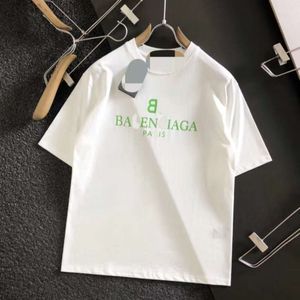 Designer de luxo Balencigas Clássico Algodão de manga curta masculino e feminino pulôver de verão, camisetas finas de marca, tops de meia manga