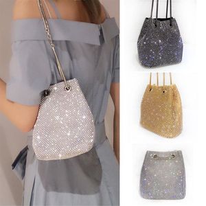 Designer- Women Diamonds Bag Rhinestone Shoulder Bags Ladies Purse Handbags Clutch Evening Party Wedding Bags Black Birthday Gift 292c