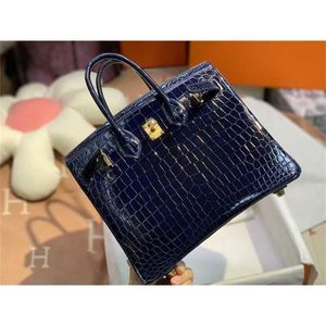 Designer de couro de crocodilo bolsa artesanal 7a couro artesanal luxo nilo 25cm marca femininapo5d