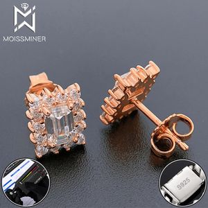 Charm Classic Moissanite Diamond Earrings for Women s Sier Square Ear Studs Men Highend Jewelry Pass Tester Gratis frakt