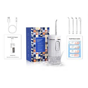 Dispositivo elétrico doméstico de lavagem de pedra dentária, portátil, portátil, visual inteligente, fio dental removível, irrigador oral, tanque de água dobrável de 200 ml, três engrenagens