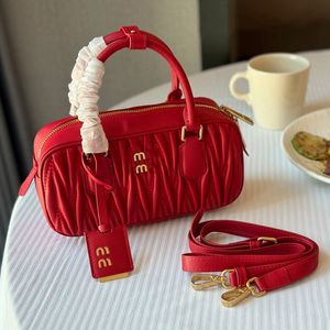 Women's Handbag can be worn Crossbody Solid Red Tote Bag Bowling Pattern Crossbody Bag Large Capacity Size 22*11cm