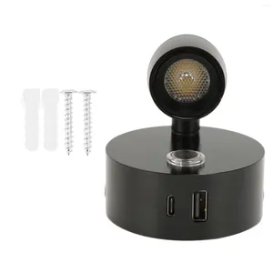 Luci di coltivazione RV Lettura Light Dimmable Lampada DC12-24V Touch Switch 3 Colore Temperatura Alluminio USB TIPO C PORTA PER CAMPER