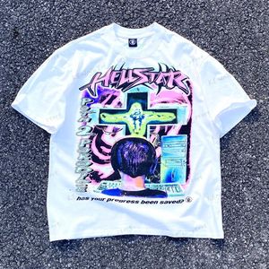 メンズTシャツ666ファッションハイストリートグラフィティプリントグラフィックヒップホップ服