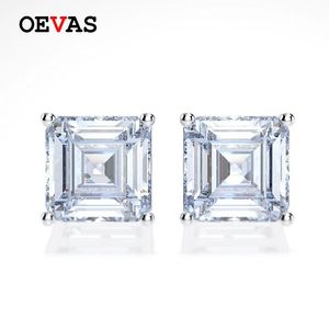 Örhängen Oevas Classic 100% 925 Solid Sterling Silver 7*7mm High Carbon Diamond Gemstone Ear Studs örhängen Kvinnor Fina smycken Partihandel