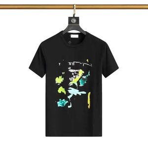 夏のデザイナーメンズTシャツ刺繍衣料品衣料品男性TシャツラウンドネックスプリングハイルーズトレンドグラフィティLettres Tendance Short S 53