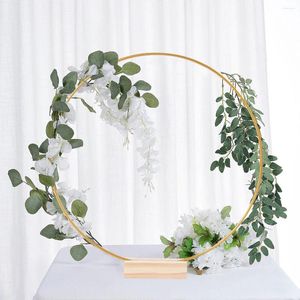 Dekorativa blommor 5 datorer Rund Hexagon Metal Hoop Wreath Frame Wire Ring Flower Garland Holder Rings Diy Birthday Wedding Table Decor Dekor