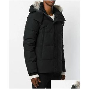 Herren Daunenparkas Winter Fourrure Parka Homme Jassen Chaquetas Oberbekleidung Wolf Pelz Mit Kapuze Manteau Wyndham Kanada Jacke Mantel Hiver Doudo Ots4R