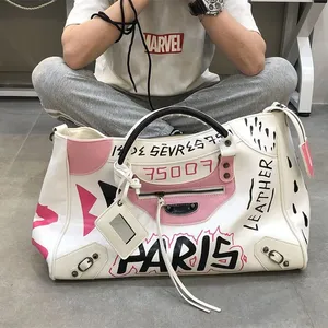 Kadın le cagole çanta totes büyük kapasiteli grafiti alışveriş çantaları yaz plaj deri çanta altın mektup supersoft tasarımcı crossbody omuz cüzdan cüzdan