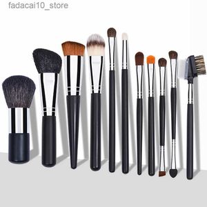 Makeup Brushes Black Makeup Borstes Set Professional Natural Goat Hair Brush Power Contour Eyeshadow Makeup Borstes Gratis frakt Q240126