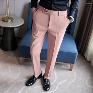 Abiti da uomo Pantaloni eleganti britannici per abbigliamento da uomo Moda a vita alta Pantaloni eleganti da lavoro formali di qualità