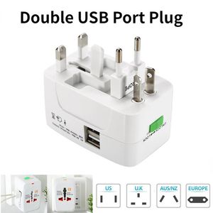 Adattatore universale 110 V 240 V 2 porte USB Adattatore multifunzione EU UK US AU Spina di conversione per presa convertitore caricabatterie CA da viaggio 6A 240126