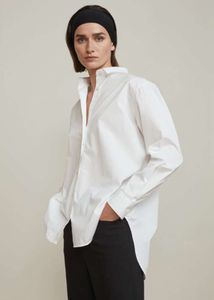 TT Home Camicia Bianca da Donna 2024 Primavera/Estate per il Tempo Libero Pendolari Risvolto Allentato Manica Lunga A-line Abiti di Marca di Moda