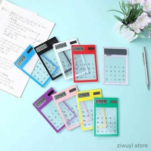 Kalkylatorer 1st 8 -siffror Pekskärm Ultra Slim Transparent Solar Stationery Clear Scientific Calculator Användning för Student School Office