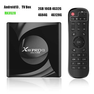 prezzo all'ingrosso Android 13 TV Box RK 3528 X 88 PRO 13 2 GB + 16 GB 4G + 32G 4G + 64G 4G + 128G ROM ATV set top box
