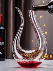 1500ml şarap dejanters karafe set lüks el yapımı kristal kırmızı brendi şampanya gözlükler dekanter şişe sürahi pourer havalandırıcı 240119