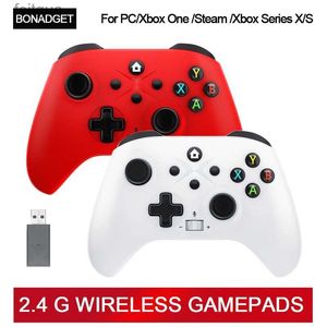 Kontrolery gier Joysticks 2.4 g bezprzewodowy kontroler gier dla Xbox Onexbox Series SX Windows 7/8/10 Wbudowany akumulator DUAL-VIBRACJA PC JOUST YQ240126