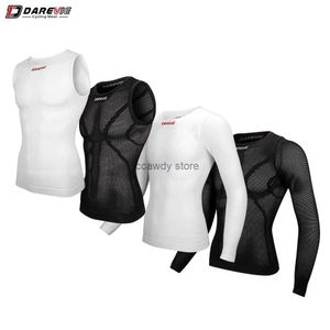 Homens camisetas Darevie ciclismo primeira camada homem compressão costuras bicyc ginásio ciclismo homem interno esportes primeira camada undershirt ciclismo mulheresh24126