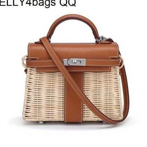 Designer Bag Picnics Handbag Woven Bamboo Handswen 7a Quality A23A