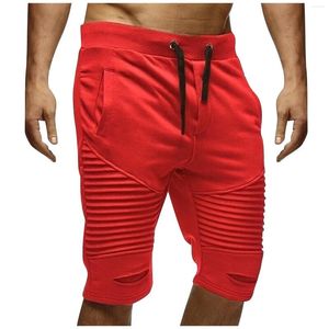 Mäns shorts Mens Sports Bomull Linne Loose Casual Pyjamas Pocket Summer Male Drawstring Pleated Classic Fit 2024