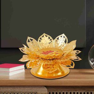 2PCS Candle Holders Traditional Chinese Style Lotus Flower Candlestick Portable Alloy Creative Candle Holder for Tabletop Office Parlor Restaurant