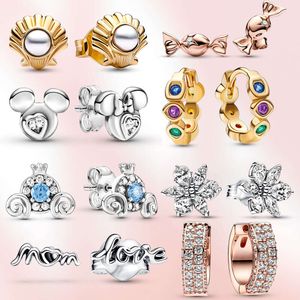 New Sterling Sier Infinity Stones Charm Heart Earrings Mouse Earrings For Women Diy Earring Fashion Jewely Gift