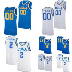 Men Women Kids College Basketball UCLA Bruins Jerseys 3 Adem Bona 12 Sebastian Mack 10 Lazar Stefanovic 2 Dylan Andrews 14 Kenneth Nwuba 15 Aday Mara University