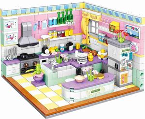 Blöcke 595PCS Stadt Bausteine Sets Kits Freunde Haus Mini Küche Modell Pädagogisches Spielzeug für Mädchenvaiduryb