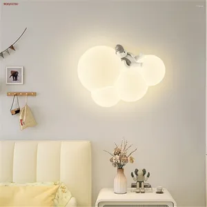 Lampada da parete Moda Cartoon Bear Puppy Pe Ombra Led Camera da letto per bambini Studio Ristorante Home Deco Nursery Kids Sleeping Night Light