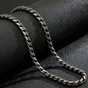 Hiphop 5mm Mens Netlace Chain Vintage Old Silver Color 14k Gold Gold Jewelry 26 Neck Rink Cains for Men Own Male Mility