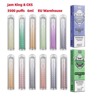 E Cigarett Jam King Cks Puff 3500 Disponible Vape Pen 6ml Juice Flavor Mesh COL BARN LÅS Byggd in Inbyggd smart Display Power Justerbar vs Randm Mrvi Razz Bar Bang 5K