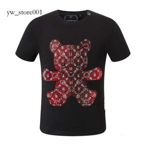 Футболка Killer Style Plein Bear Футболки Топы - бренд с короткими рукавами Phillip Plein Fashion Black Beach Mens Summer Philipps Plein Skulls Teddy Bear Pattern 9202