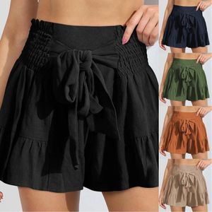 Women's Shorts Womens Strappy Ruffled Fashion Wide Leg With Draped Casual Flower Skirt Tennis Summer Midi Swim