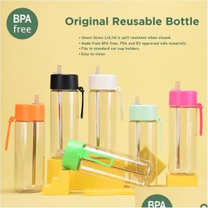 Water Bottles 740Ml Plastic Water Bottle Sports Bpa Drinking Bottles With Handle Carrier For Kids Adts Cycling Drop Delivery Home Gard Dhlim