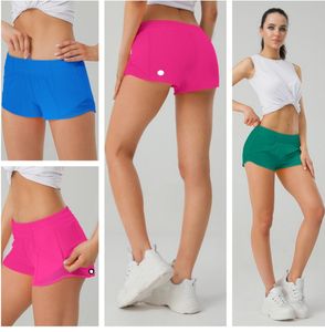 LU-650 Womens Yoga Shorts Outfits With Exercise Fitness Wear Hotty Short Girls Running Elastic Pants Sport Shorts