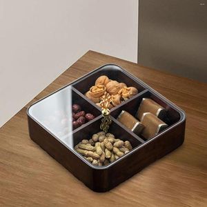 Plates Nut And Candy Serving Tray Chinese Style With Lid Divided For Sweets Cookies Nuts Cakes Dessert