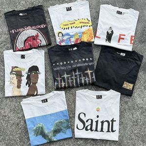 Summer US Size T-shirt Fashion Loose Print Round Neck Short Sleeve Men's Tshirts