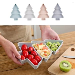 Conjuntos de louça 1 pc árvore de natal servindo bandejas aperitivo lanche pratos recipientes de frutas placas para sobremesa doces tempero açúcar (luz)