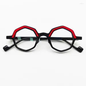 Óculos de sol quadros estilo japonês qualidade acetato redondo óculos quadro para homens mulheres óptica miopia designer artesanal óculos prescrição
