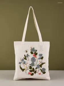 Torby na zakupy Jacquard Portable Canvas Bag Redel Hafted Nici żeńska torebka z pojedynczym ramionami torebka