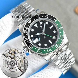 Lüks izle temiz 40mm gmt adam Batman izle 3285 hareket 904L seramik siyah kök bira sol elle erkek